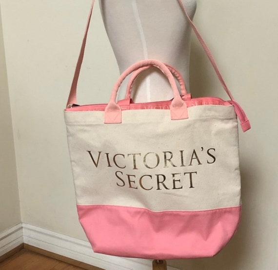 Victoria’s Secret 3 Piece Canvas Travel Bag Set Duffle, Tote, and Satchel