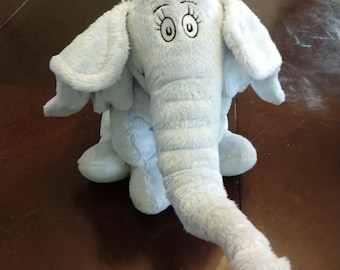 Dr Seuss “Horton Hears A Who” Plush Blue/Gray Elephant 12” By 9” Kohls Care