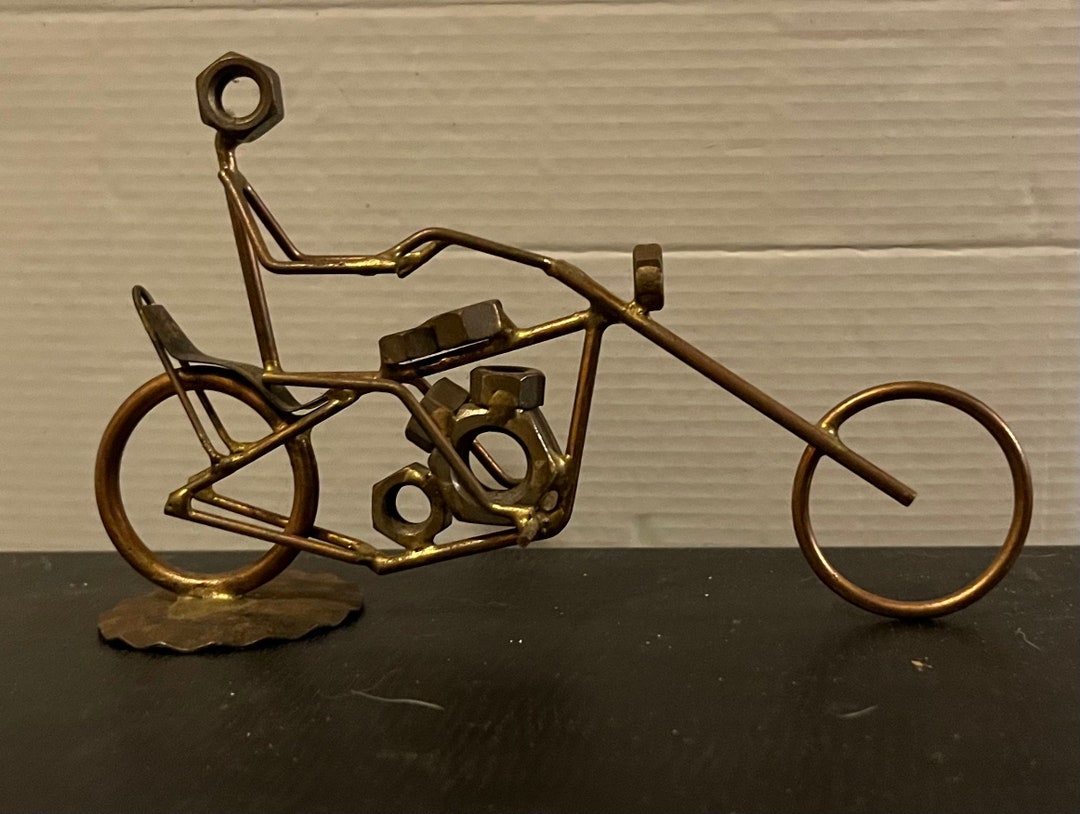 Vintage Collectible Nuts & Bolts Standing Metal Art Sculpture Bike ...