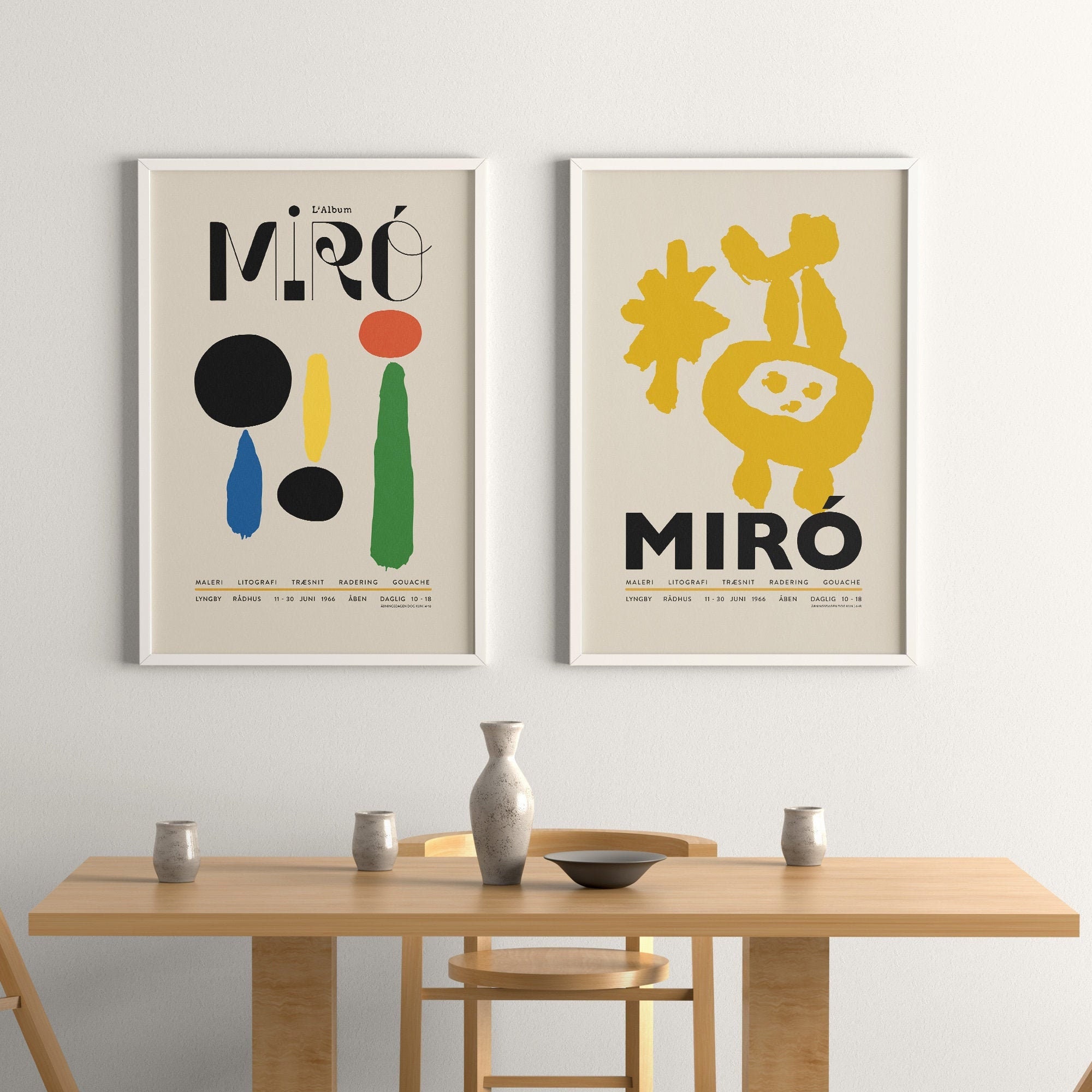 mikro varemærke Wetland Miro Set of 2 Poster Miro Exhibition Poster Vintage Poster - Etsy