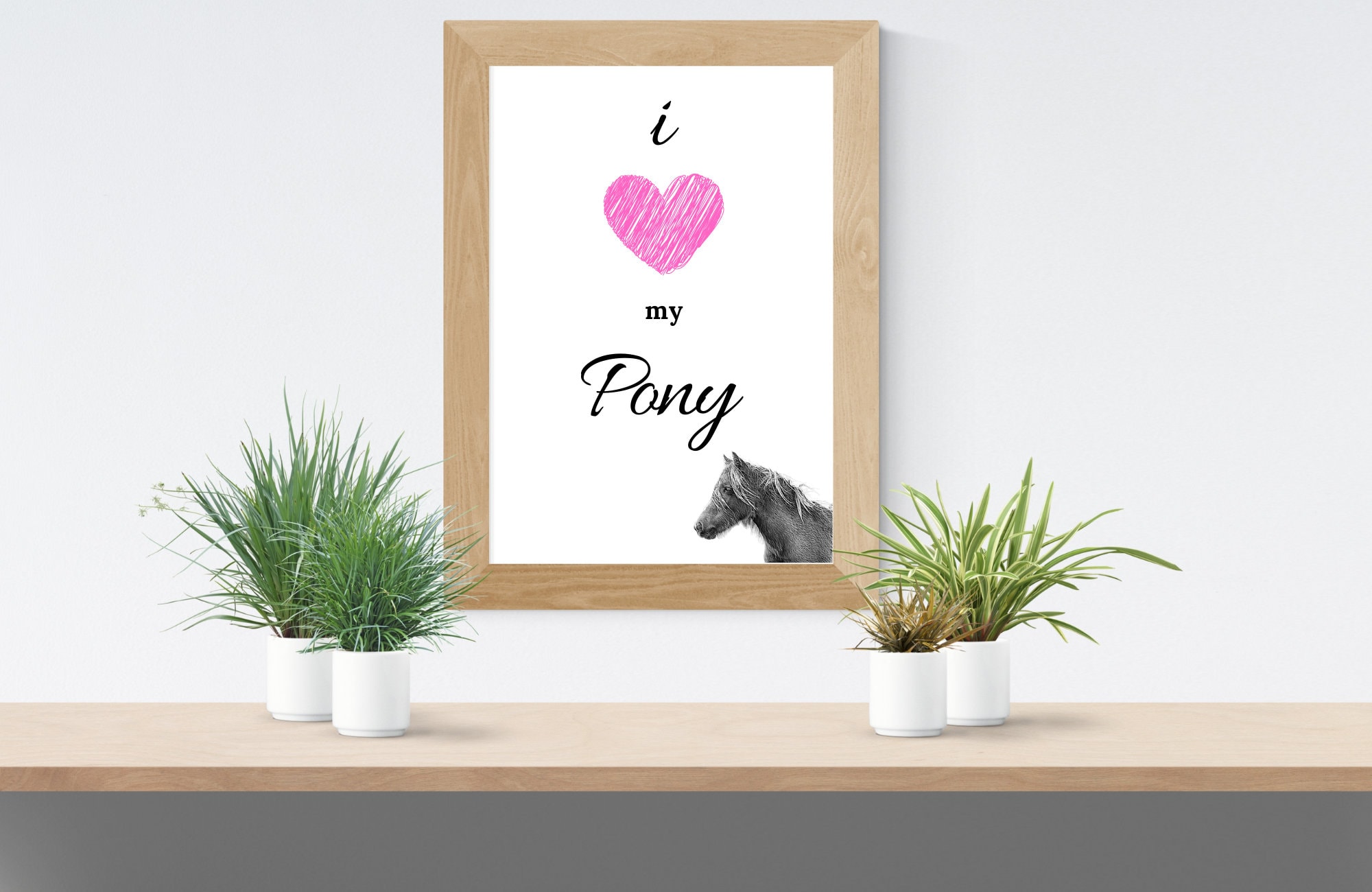 I love my Pony' quote digital printable Wall Art image Etsy