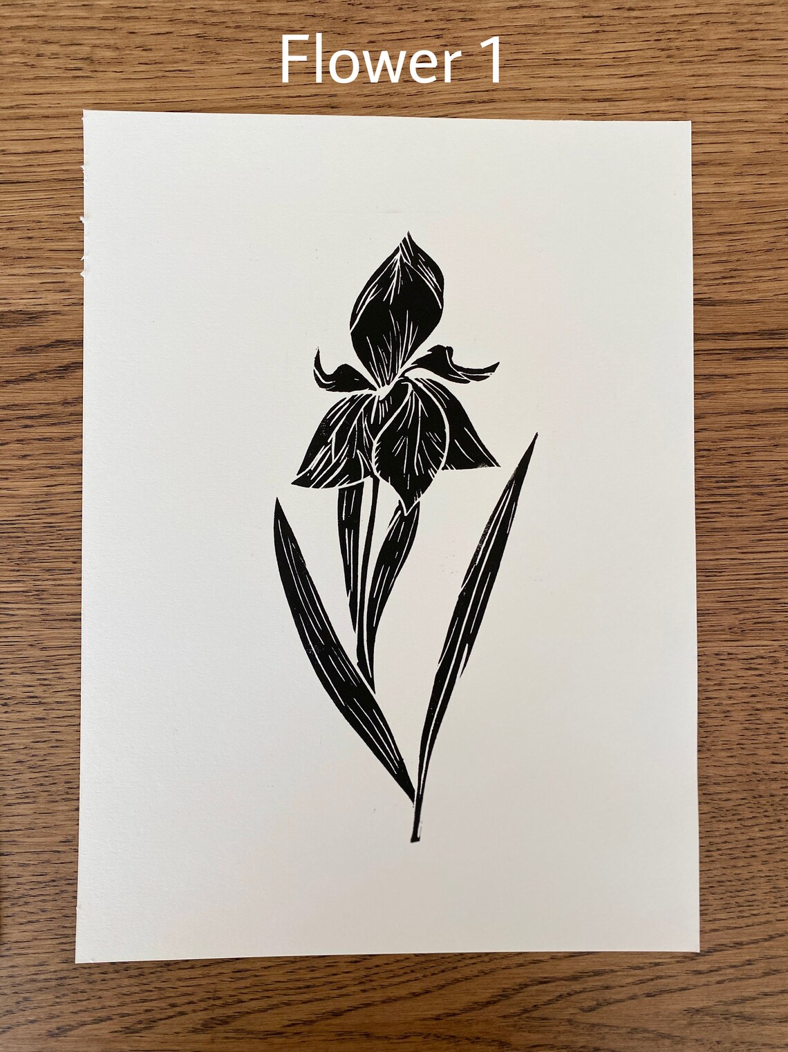 Flowers Linocut art print hand-carved handprinted | Etsy