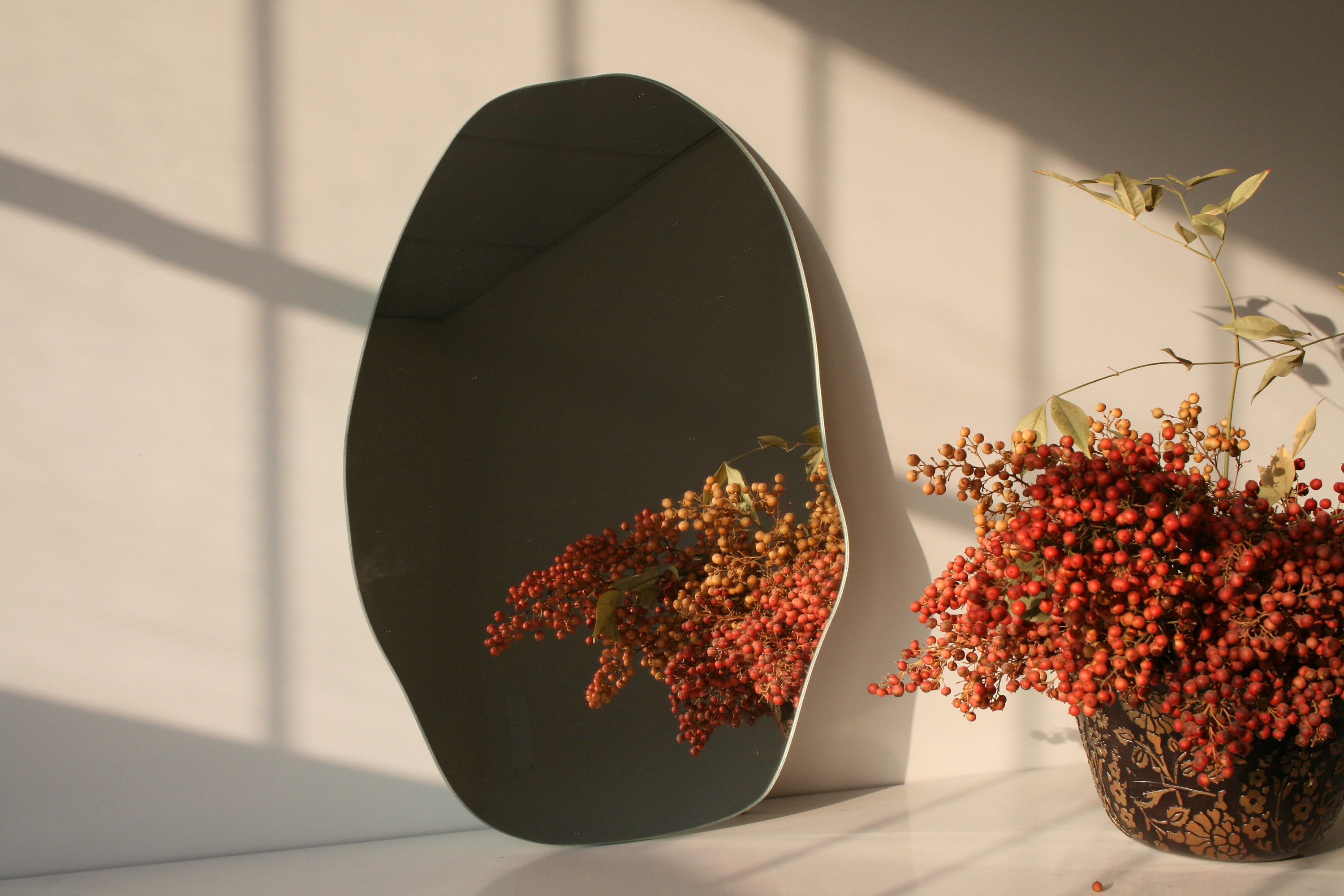 Virgo™ İrregular Frameless Mirror Asymmetrical Mirror Hand | Etsy