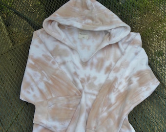 Abercrombie Fitch HOODIE-SOFT popover Sunburst V-Neck Cropped Womens M- Chest 46"-vintage