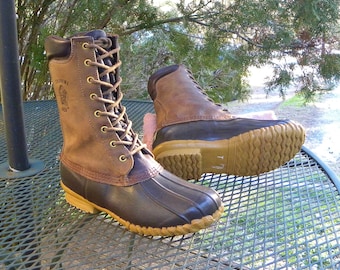Vintage LL Bean Maine Hunting Shoe Duck Boots Tan Brown Leather Ankle Mens 7 USA L.L. Bean | Shoes | Vintage Ll Bean 9 Duck Boots Maine  main image 4
