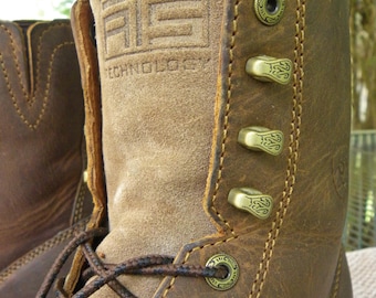 ARIAT Leather Western Paddock Boots- Black Lace up Kiltie Roper Work ...