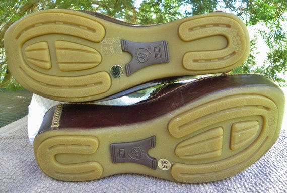 ARIAT Leathe Western HORSESHOE sandals-brown plat… - image 4