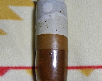 Vintage USA Southwestern Stoneware Bud Vase-- stamped Richards-6" cylinder heavy  Pottery