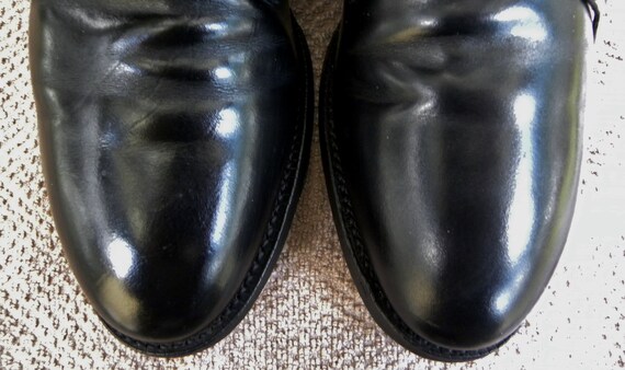 Vintage Justin USA 10" Leather Horsemens BOOTS Bl… - image 7
