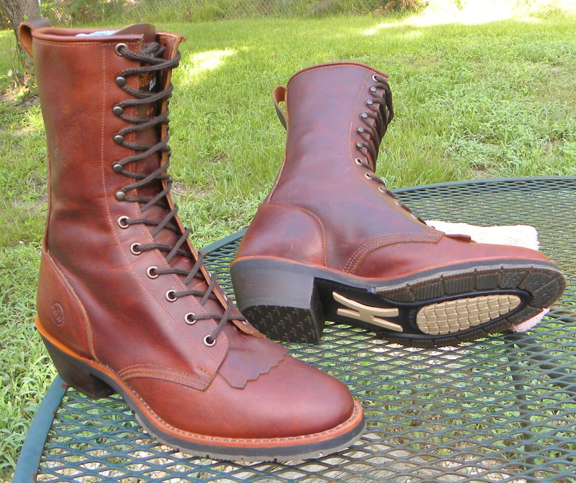 DOUBLE H HH 10 Oiled Leather Packer Western Boots Etsy