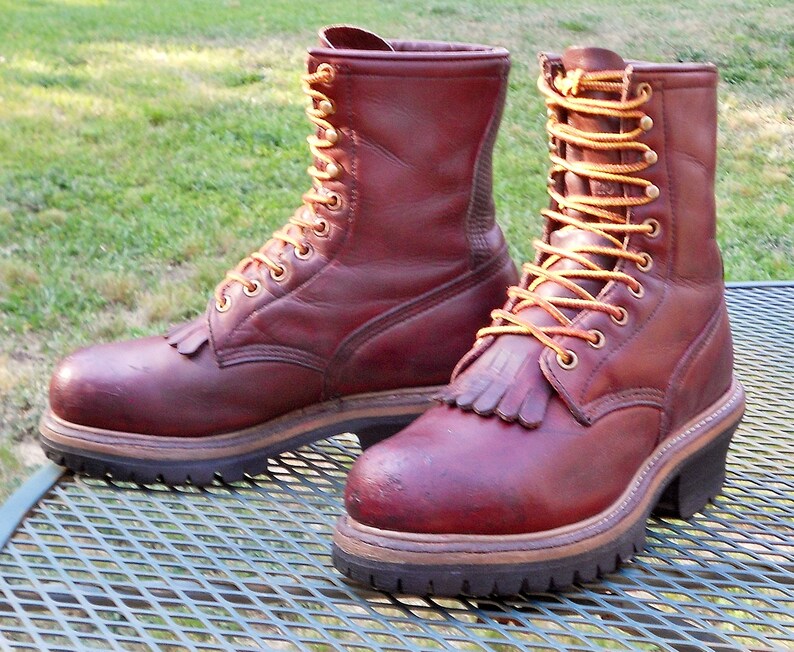 RED Wing USA classic Logger leather Work Boots Lace up Etsy
