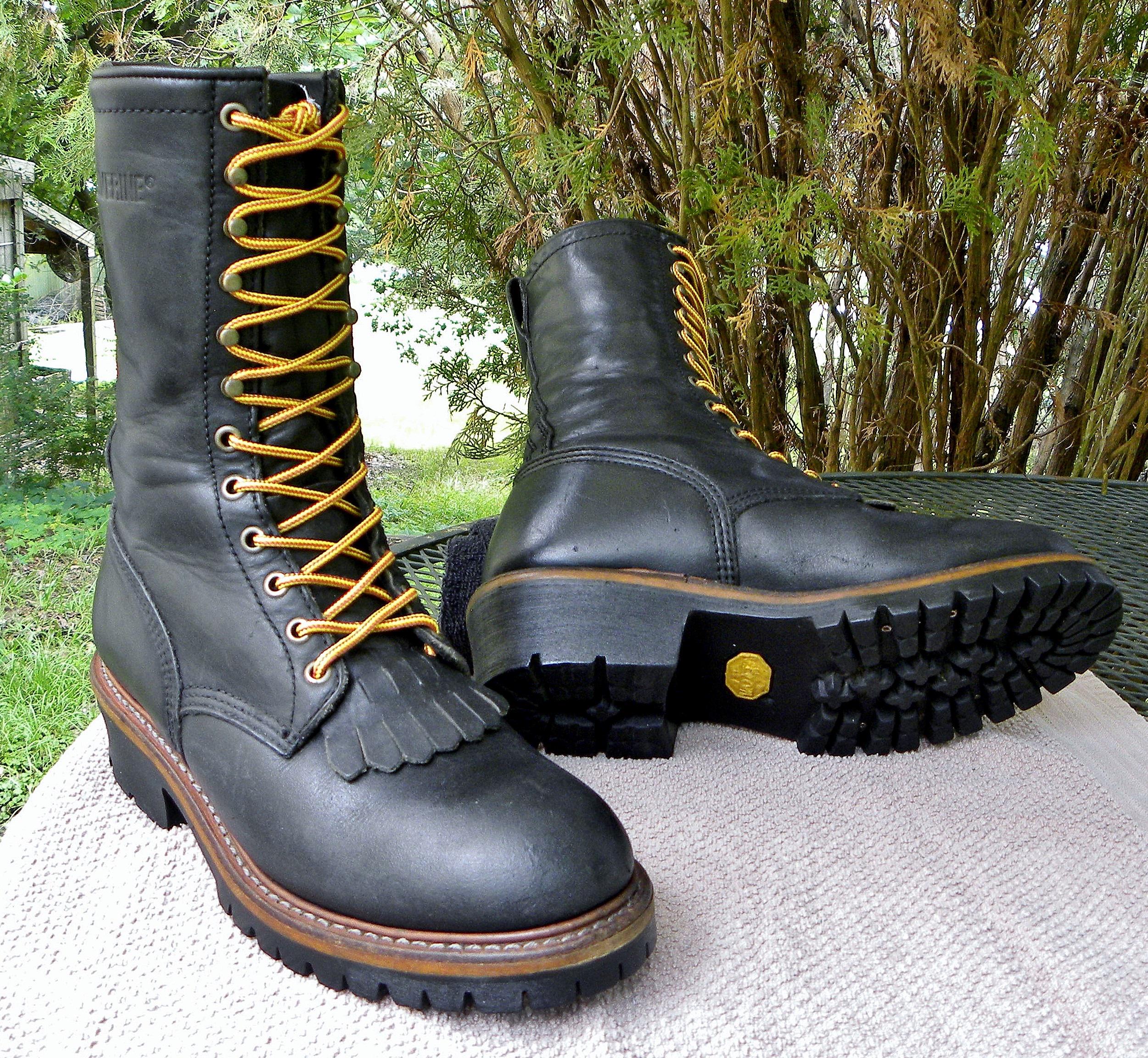 靴 80's Logger Boots Vintage Chippewa Super Logger Boots Steal Toe Work Boots