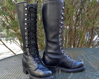 knee high logger boots