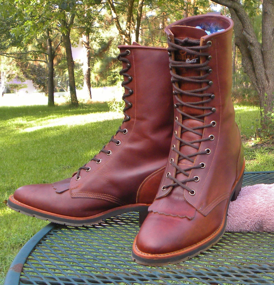 DOUBLE H HH 10 Oiled Leather Packer Western Boots Etsy