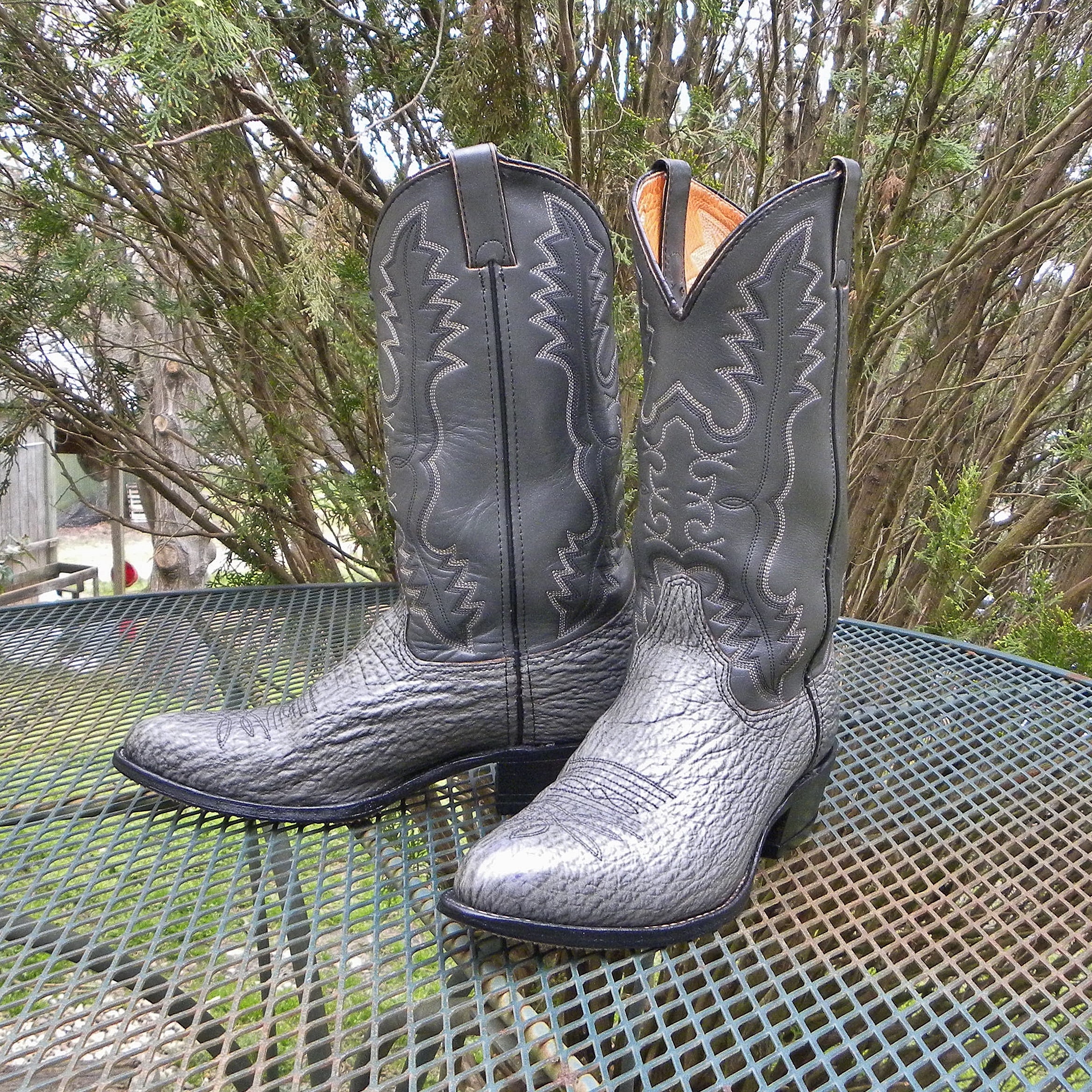 Vintage Heritage Genuine SHARK EXOTIC Western Boots Gray 2  display picture 1