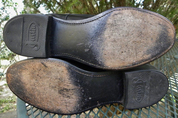 Vintage Justin USA 10" Leather Horsemens BOOTS Bl… - image 10