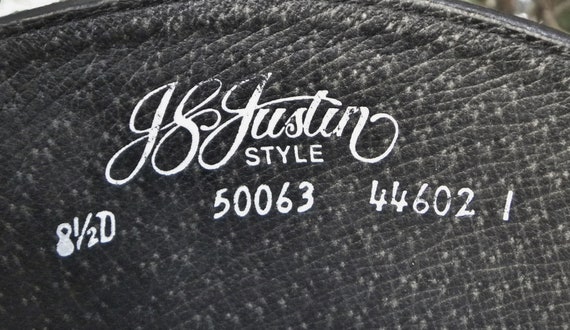 Vintage Justin USA 10" Leather Horsemens BOOTS Bl… - image 9