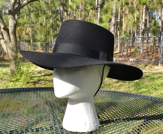 Vintage USA Wool Felt Western Hat Flat 