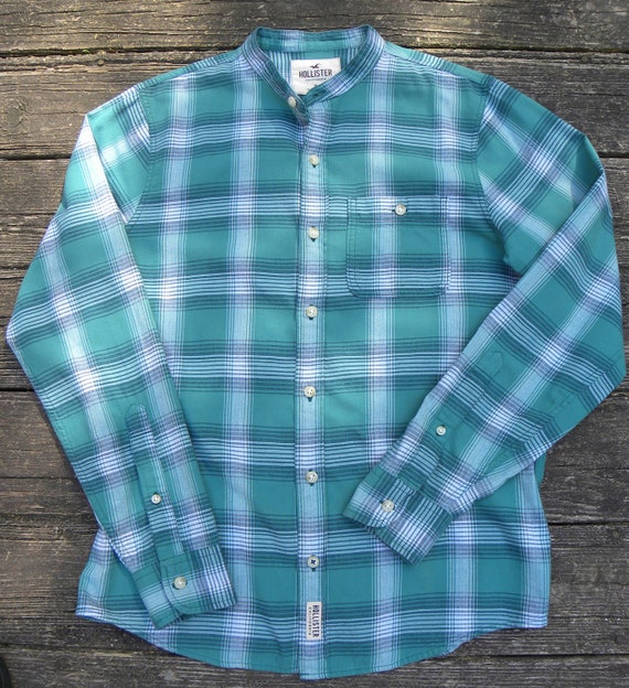 Vintage HOLLISTER PostBoy Shirt Green Plaid Cotto… - image 2