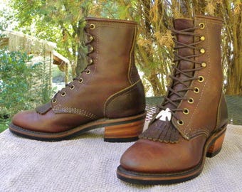 Vintage Abilene Lace Up Packer Boots Men’s 8.5 D USA Made Vintage Abilene Lace Up Packer Boots Men main image 2