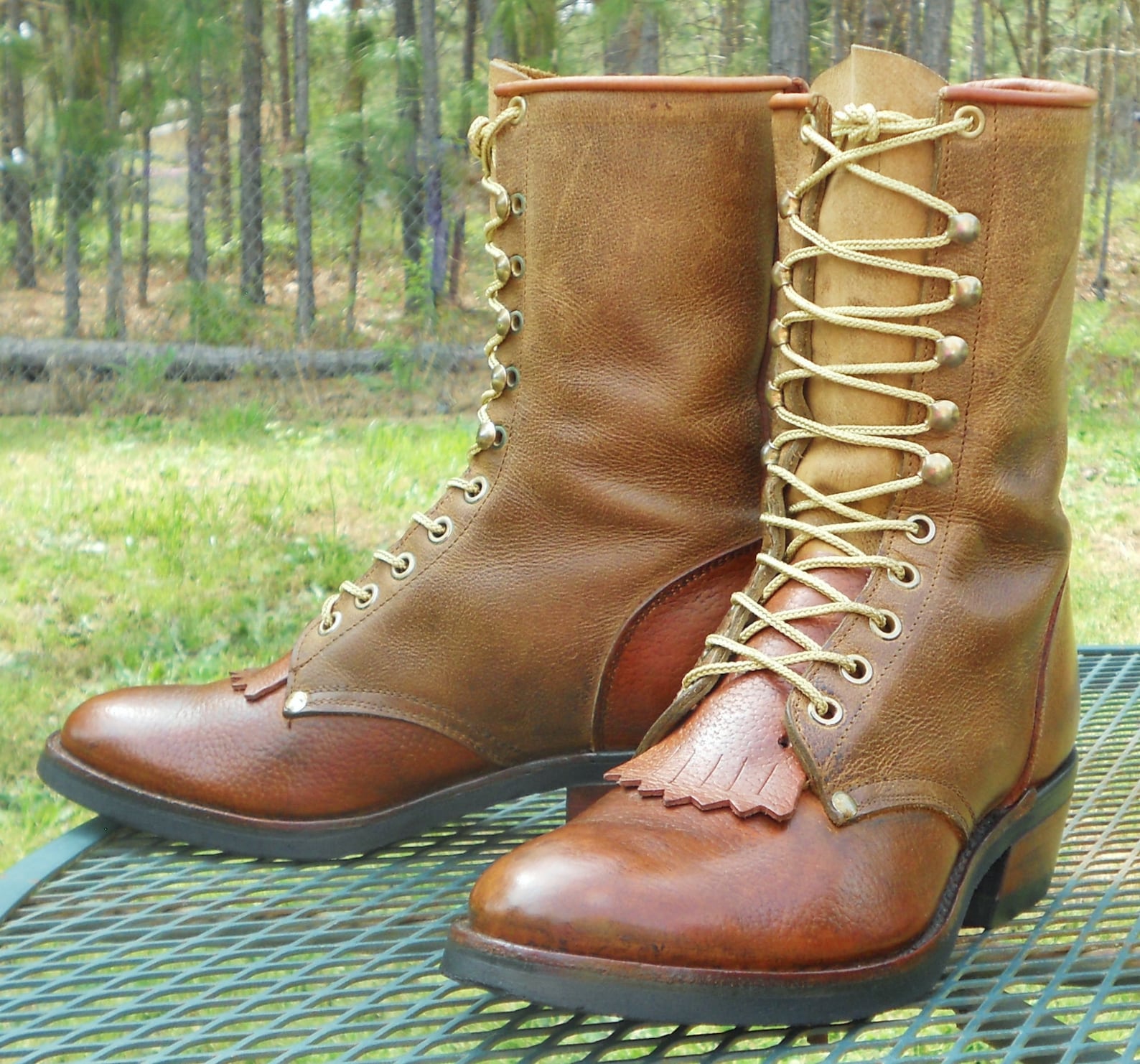 Handmade COWTOWN Mexico Leather PACKER Western BOOTS Lace Up Etsy