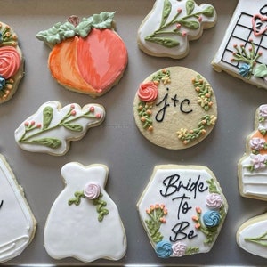 Peach Theme Bridal Cookies