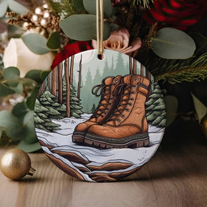 Hiking Ornament, Hiking Boot Ornament, Outdoorsy Ornament, Outdoors Ornament, Hiking Gift, Camping Gift, Christmas Ornament