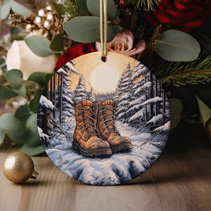 Hiking Ornament, Hiking Boot Ornament, Outdoorsy Ornament, Outdoors Ornament, Hiking Gift, Camping Gift, Christmas Ornament