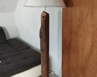 Wooden beam floor lamp 100% handmade from sustainable wood