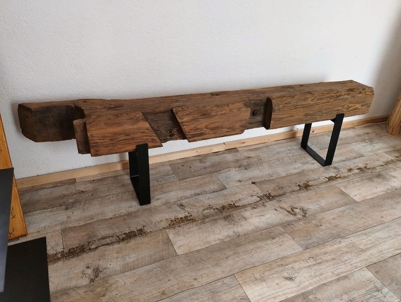 Beams, console table made from old beams, lowboard image 1