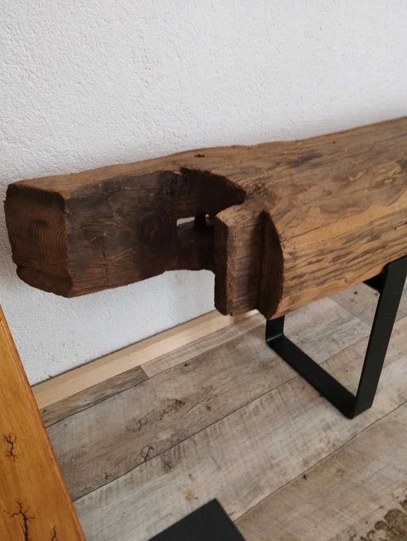 Beams, console table made from old beams, lowboard image 8