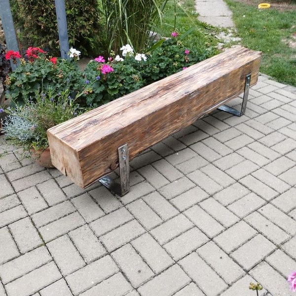 Beam table, console table made of old beams, lowboard