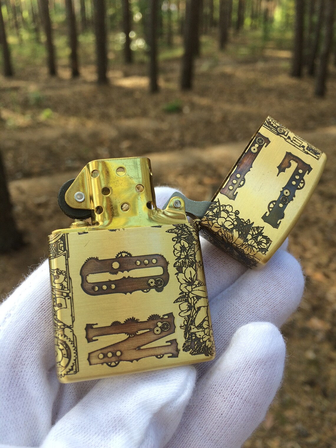 Lion Zippo Gold Lighter Cigar Lighter Lion Lighter Deep Etsy