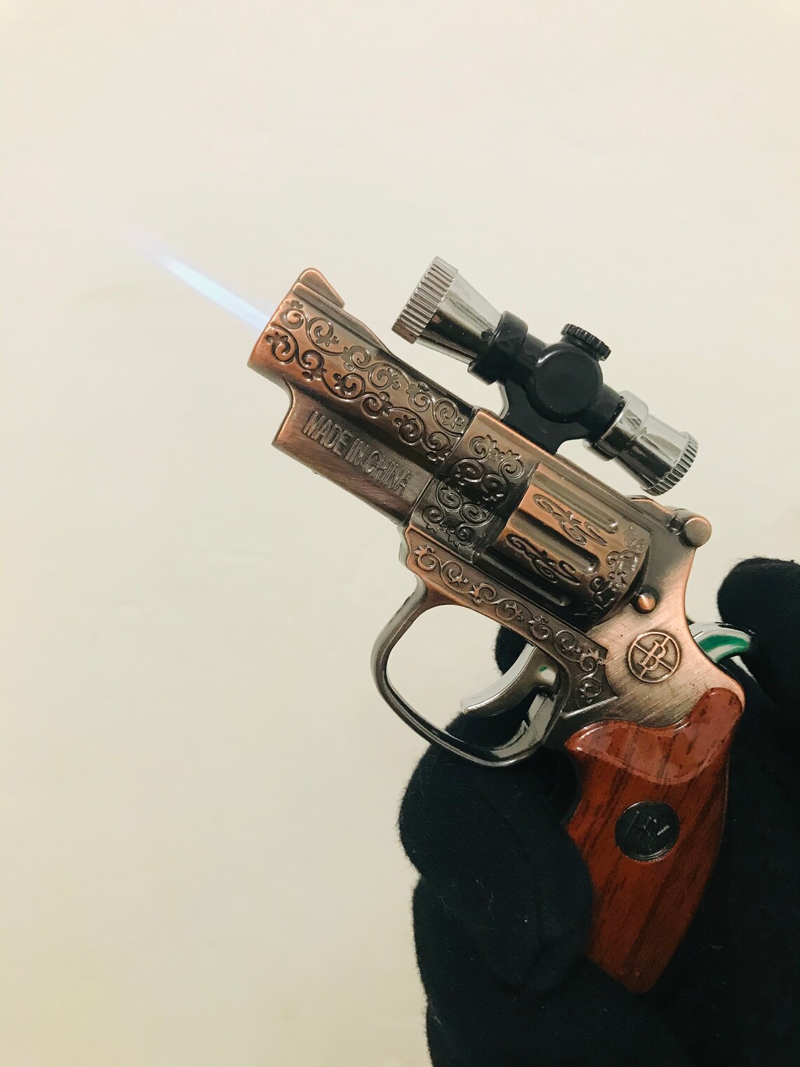 Bronze Revolver Butane Lighter Lighter Gift Pistol Lighter Etsy