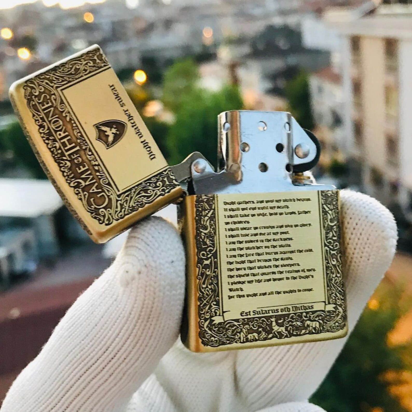 Zippo Game of Thrones Fire and Blood Westeros Map Golden Etsy