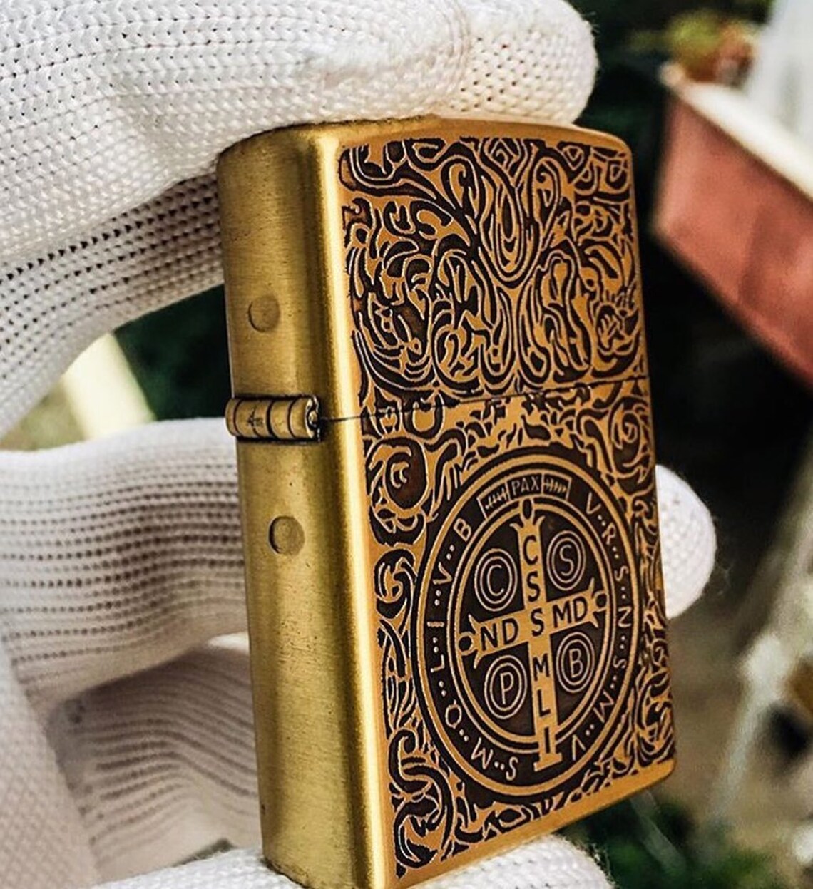 Constantine Lighter Saint Benedict Cross Engraved Zippo Etsy