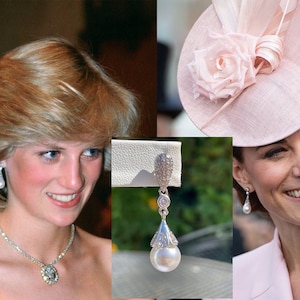 Kate Middleton Princess Diana diamond pearl drop earrings