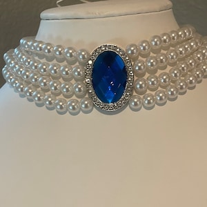 Princess Diana Costume Style Pearl Sapphire Choker Know as Revenge ...