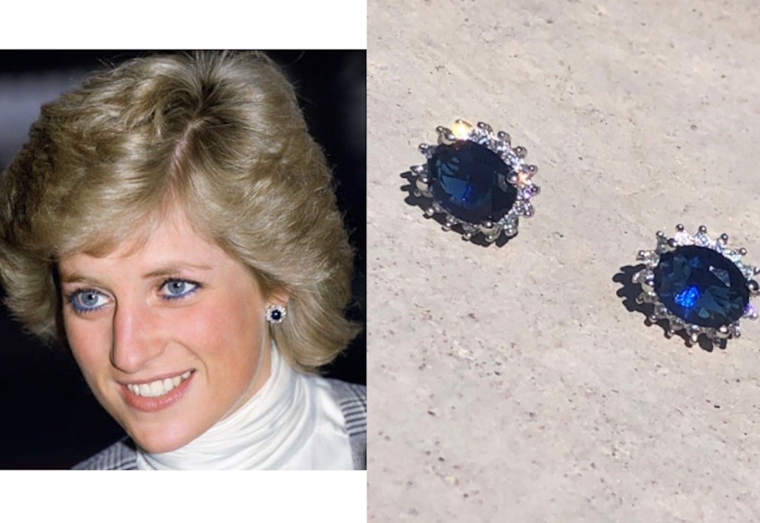 Kate Middleton Princess Diana's Sapphire and Diamond Earrings - Etsy