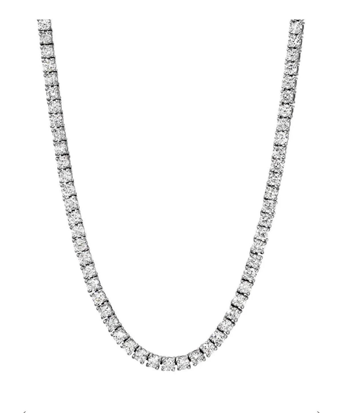 Classic Diamond Sparkle Tennis Necklace 16inch - Etsy