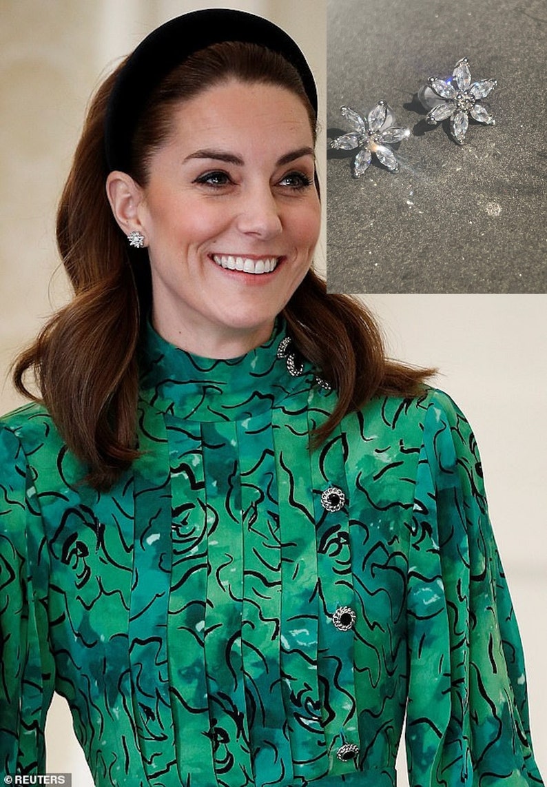 Excellent Quality Kate Middleton Flower Daisy Earrings Diamond - Etsy