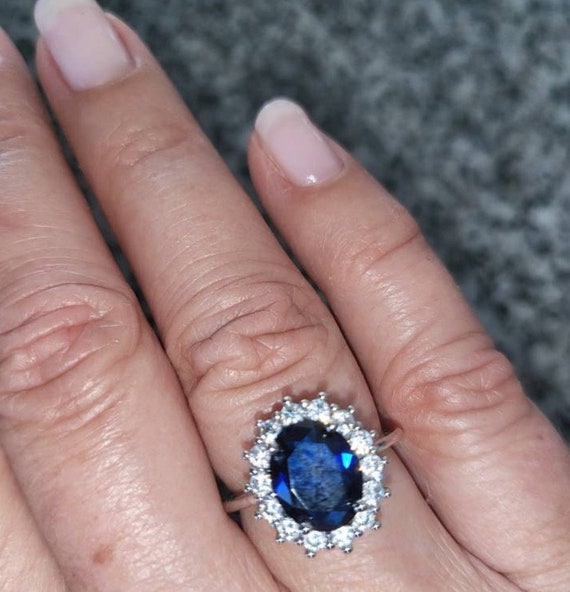 Bague de fiancailles princesse Diana saphir naturel Kate Middleton d une qualite epoustouflante Etsy France