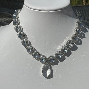 Queen Elizabeth and Camilla Coronation diamond replica crystal necklace