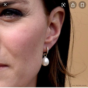Kate Middleton natural pearl and    diamond earrings