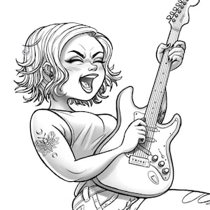 Rocker | Printable adult coloring page | instant download