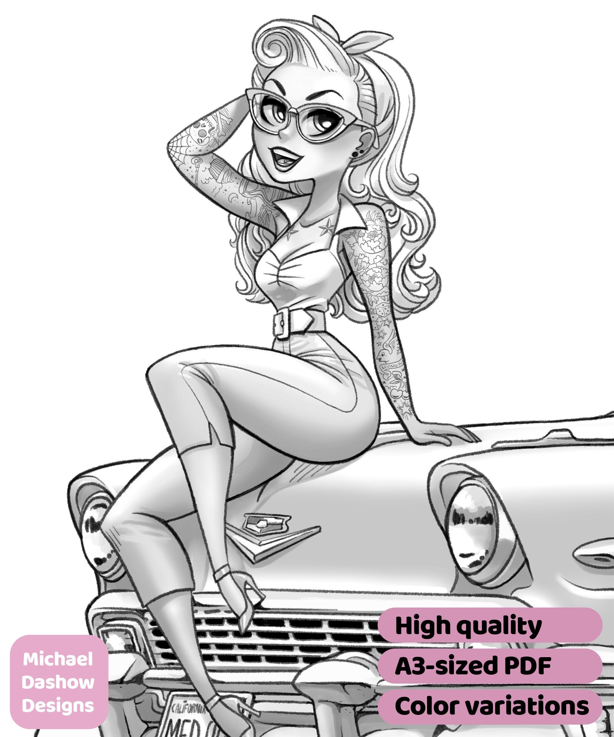 Rockabilly Coloring Pages