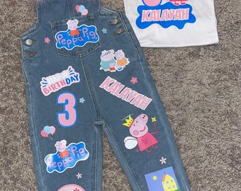 Pink pig Birthday Outfit,  1st birthday outfit, 3rd birthday outfit, 2nd birthday outfit