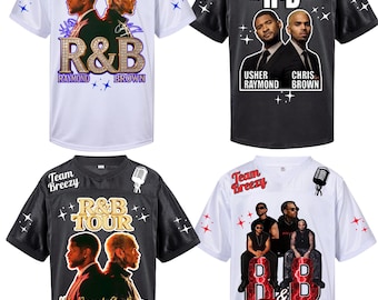 Usher Chris Brown Tour Jersey Top R&B Tour Concert Jersey , Chris Brown Shirt Chris Brown Tee
