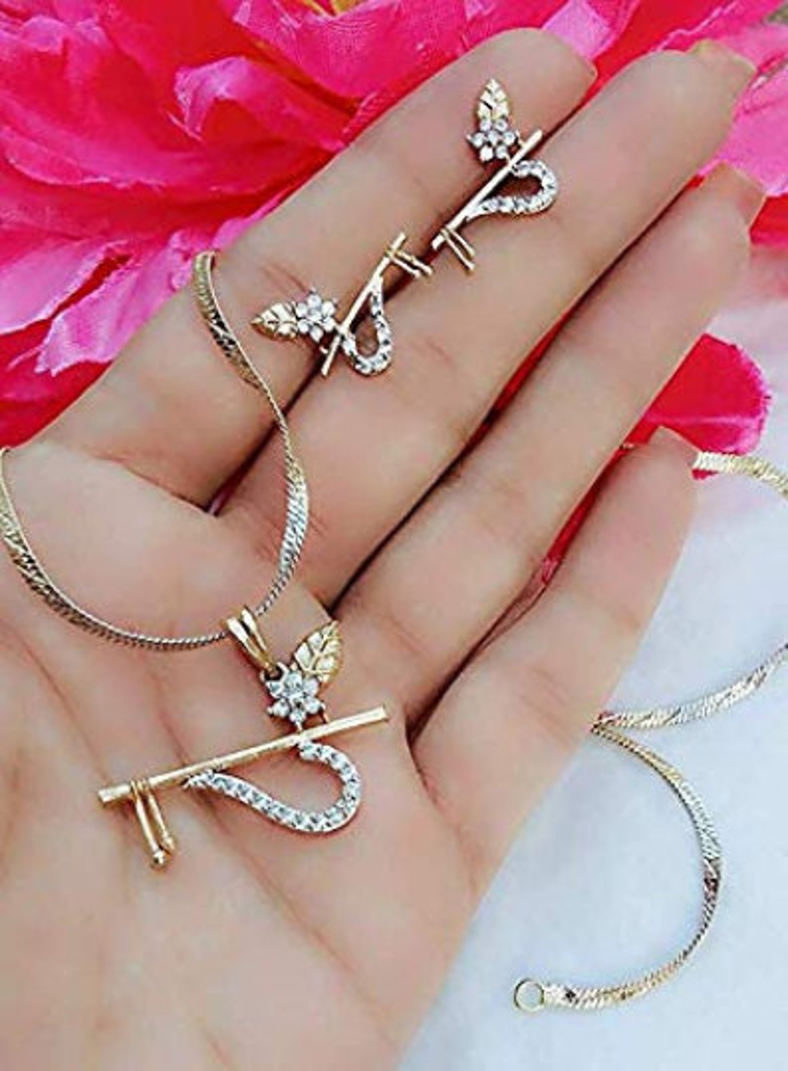 Krishna G Flute Inspired Alloy Gold Pendant Set With Matching Etsy