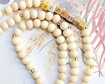 Personalized Smiley Beaded Lanyard | Adjustable Length | Teacher Lanyards | ID/Badge Holder | Nurse Lanyards | Gifts for Her